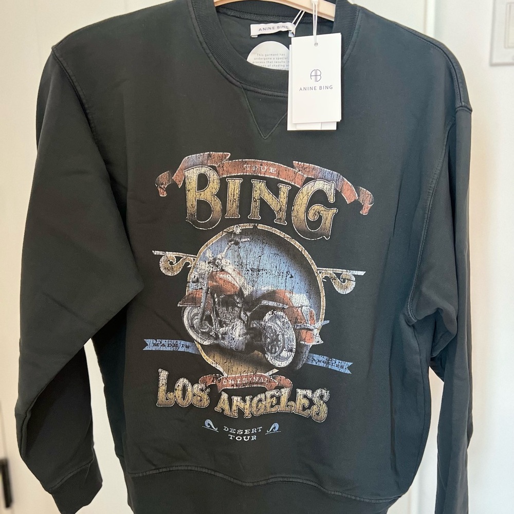 ANINE BING - RAMONA SWEATSHIRT BIKER - SMALL - NWT